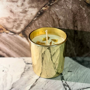 Stylish <b>Decorative</b> Brass Candle Vessels Candle Making Container For Modern <b>Table</b> Centerpiece Accent - Product Image 1