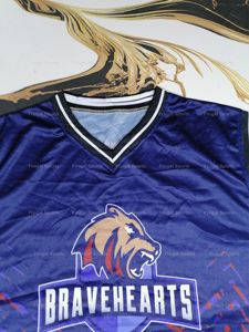 Maillot de basketball sans manches Bravehearts pour homme, col en V, imprimé par transfert thermique, polyester/coton, écologique, séchage rapide, motif géométrique - Product Image 6