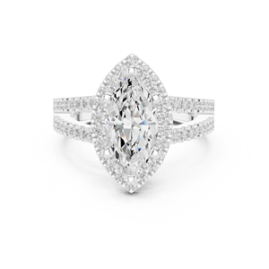 Anillos Clásicos de Halo con Diamante Cultivado en Laboratorio Certificado por IGI, Corte Marquesa de 2 Quilates, Oro Amarillo de 14K, para Aniversario, Boda o Compromiso - Product Image 6