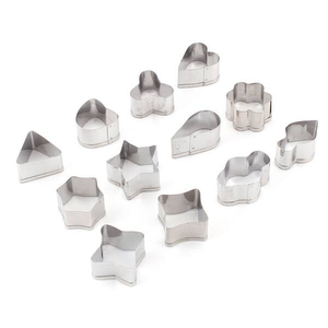 Emporte-pièces en acier inoxydable, vente flash, 12 pièces, formes de cœur et d'étoile, emporte-pièces en acier pour biscuits, meilleur prix - Product Image 1
