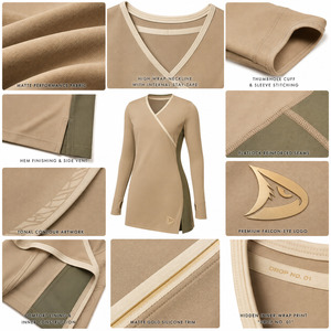 Custom Wrap Front Modest Swimwear Top Long Sleeve UPF 50 Plus Quick Dry Rash Guard Swim <b>Tunic</b> - Product Image 6