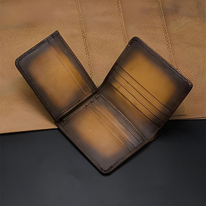 Burnished Tan <b>Bifold</b> Wallet Vintage Finish Cow Hide Multi Card Slot Wholesale Supply Distressed Pocket <b>Purse</b> Daily Travel Case - Product Image 2