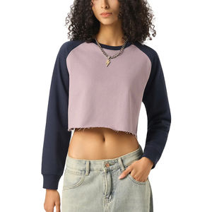 Sudadera al por mayor OEM de 380 GSM de alto gramaje para mujer, cuello redondo, manga regular, gruesa, estilo universitario, casual, unisex - Product Image 2
