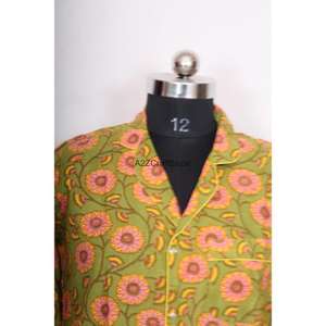 Vestido Midi de Lujo para Mujer, Estampado Floral Digital en Algodón Indio, Cuello en V, Manga 3/4, Ajustado al Cuerpo, para Eventos Nocturnos o Bodas, Ecológico - Product Image 2