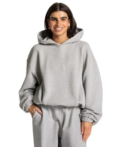 Chándales de mujer de 2 piezas de color gris claro personalizado superventas de gran tamaño, ropa deportiva transpirable, chándal para mujer - Product Image 1