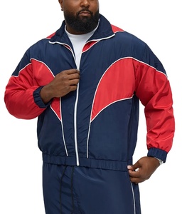 Custom Nylon Tracksuit Men Patchwork Lightweight Jacket and Oversized Track Jogging Pants Zip Windbreaker Premium Tracksuit - Product Image 3