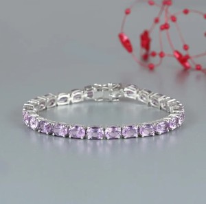Natural African Amethyst Stone Gold Plated 925 Sterling Silver Luxury <b>Charm</b> Bracelet Handmade Purple Crystal Jewelry Gift Women - Product Image 3