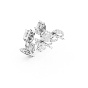 Pendientes de hoja con diamantes cultivados en laboratorio de 10 quilates en oro blanco para mujer – Joyería floral elegante de diseño - Product Image 2