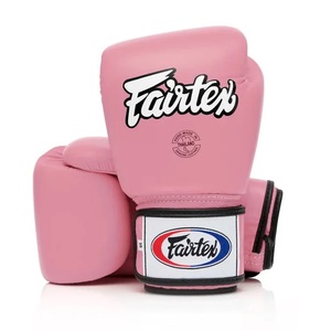 ถุงมือชกมวยหนังแท้สไตล์ Fairtex แบบสั่งทำพิเศษ – ถุงมือฝึกซ้อมและต่อยมวยพร้อมโลโก้ OEM - สีชมพู - Product Image 1