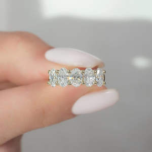 Igi/gia แล็บตัดเพชรวินเทจ14K สีเหลืองงานแต่งงาน/แหวนหมั้น unisex สีขาวทองงานครบรอบปาร์ตี้-ของขวัญที่คู่ควร - Product Image 4