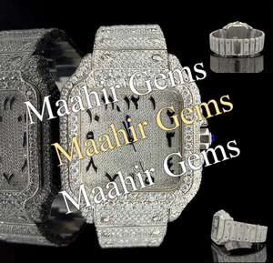 Montre pour homme en moissanite VVS glacée, style hip-hop, avec boîtier testeur de diamants, bracelet en acier inoxydable, résistance à l'eau 10 bars, luxe hip-hop - Product Image 2