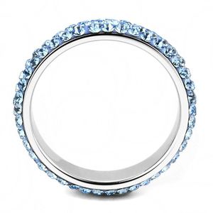 Anello TK3535 in Acciaio Inossidabile Blu Mare Lucidato con Moissanite e Cristallo di Alta Qualità Senza Placcatura - Product Image 3