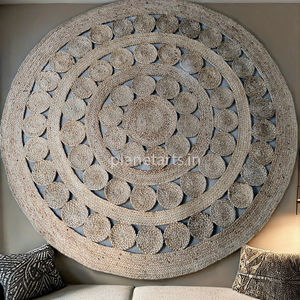 Meilleures ventes, fabrication en usine, tapis de porte rond en jute naturel, tapis de chevet en jute tressé, tapis de couloir à prix de gros - Product Image 1