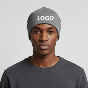 OEM Kualitas Tinggi Vintage Kamuflase Hip Hop Rajutan Unisex Beanie Logo Kustom Jacquard Plaid Bordir 3D Hangat Akrilik Musim Dingin - Product Image 4