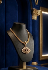 Divyoro Luxury Gold Plated Flower Pendant Necklace Cubic Zirconia Ruby Accent Women Adjustable Length Classic Style Box <b>Chain</b> - Product Image 2