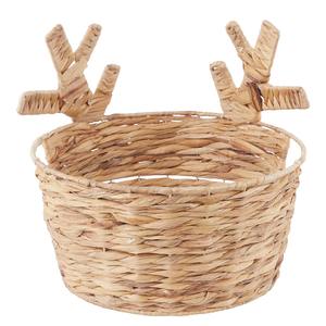 Panier en jacinthe d'eau avec accents en forme d'oreilles de cerf, panier de rangement fait main, vente en gros, écologique, fabriqué au Vietnam - Product Image 4