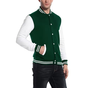 เสื้อแจ็คเก็ตเบสบอลแบบ Varsity ปักลาย Chenille ของ OEM พร้อมแขนหนังแบบกำหนดเองสำหรับผู้ชาย - Product Image 2