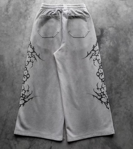 OEM 2026 High Street Gothic Graphic Pants Men Oversized Baggy Sweatpants Vintage Acid Wash Joggers Fashion Bottoms - Product Image 3