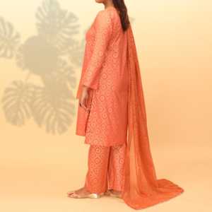 Traje Cambric Serigrafiado de 3 piezas para mujer PS4036 Conjunto de pantalones cómodos y elegantes - Product Image 2