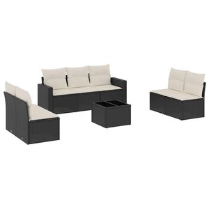 Conjunto de Sofás de Jardín en Negro y Blanco Crema - Product Image 2
