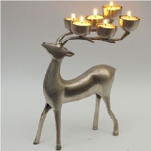 Portavelas de Metal Vintage con Cabeza de Ciervo, Estilo Artesanal, Decoración para Árbol de Navidad, Duradero, Ecológico, Personalizable en Tamaño y Color - Product Image 4