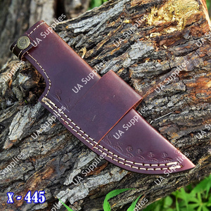 ปลอกมีดหนังแท้เย็บมืออย่างทนทาน พร้อมโลโก้เย็บแบบ Saddle Stitched หนังวัวแท้ สำหรับล่าสัตว์ กิจกรรมกลางแจ้ง ตั้งแคมป์ มีห่วงเข็มขัด รับผลิตแบบ OEM/ODM - Product Image 5