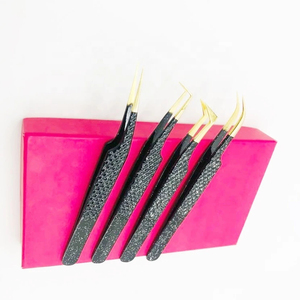 Pince à épiler en acier inoxydable de haute qualité pour extensions de cils, étiquette privée, vente en gros, noire et argentée, pointue - Product Image 6