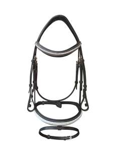 Brida de Cuero Inglés Premium para Caballo con Decoración de Diamantes de Imitación y Herrajes de Latón para Entrenamiento y Competición Ecuestre - Product Image 2