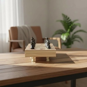 Ajedrez de Madera de la Mejor Calidad, Madera Sólida de Alta Calidad, Tablero de Ajedrez Plegable y Portátil, Color y Tamaño Personalizables - Product Image 3