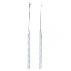 Outil professionnel en acier inoxydable couleur argent pour extensions capillaires, crochet à loquet avec poignée texturée, aiguille de tirage pour micro-anneaux - Product Image 1
