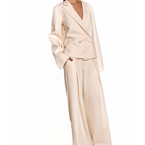 Blazer de sarga extragrande de un solo botón para mujer 2026 OEM, chaqueta de traje informal de moda para oficina, venta al por mayor, ropa de trabajo personalizada para otoño - Product Image 3