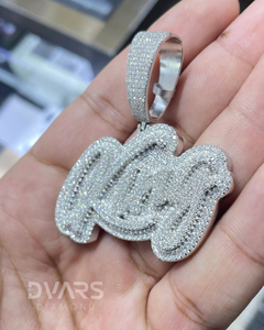 Pendentif personnalisé en moissanite avec lettre royale, bijoux hip-hop, logo ou nom personnalisé, en argent sterling 925, pendentif de luxe - Product Image 4