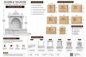 Luxury Hand Carved White Marble <b>Mandir</b> Outdoor Temple Designer Marble Pooja Mandap Custom Hindu Prayer <b>Mandir</b> Diwali - Product Image 5