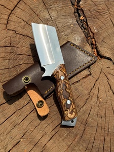 Couteau de boucher de poche en acier 12c27 Nordic Forge avec étui - Couteau de ranch à lame pleine avec manche en bois Pakka - Vente en gros OEM personnalisée - Product Image 2