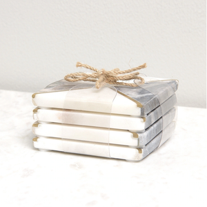 Modern Polished Marble Rectangle <b>Drink</b> <b>Coasters</b> Eco-Friendly Durable Washable Natural Stone From India for Kitchen Use - Product Image 1