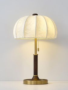 Lampe de table KS International Mid Century avec abat-jour en tissu blanc cassé, luminaire suspendu en bois LED pour la décoration de la maison, salon - Product Image 3
