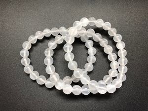 Hot Sale Premium Grade Feng Shui Selenite Crystal Beaded <b>Bracelet</b> Handmade Women's Men's Natural Healing Stone <b>Elastic</b> - Product Image 2