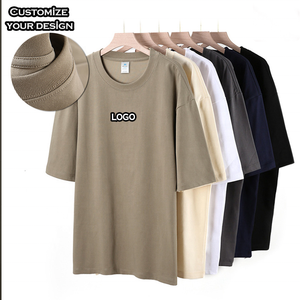 Heavyweight 100% Cotton <b>Plain</b> 300 GSM <b>Tshirt</b> Custom logo Printing <b>Plain</b> Tee Shirt Short Sleeve Blank Cotton Men's T-Shirt - Product Image 3