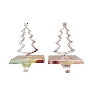 Soporte para Calcetines Navideños de Metal Plateado al por Mayor para Repisa de Chimenea, Colgador Festivo de Aluminio Niquelado para Calcetines de Navidad - Product Image 2