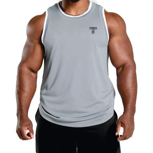 Camiseta sin mangas transpirable holgada de estilo informal Vintage de algodón Premium 240gsm 100% para hombre con logotipo personalizado de talla grande - Product Image 6