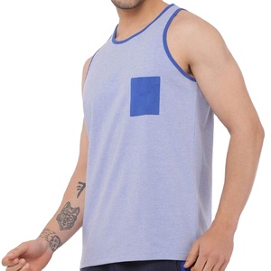 Débardeur de sport pour homme, col rond, 100% coton, tricoté 120g, séchage rapide, respirant, écologique, service OEM personnalisé - Product Image 4