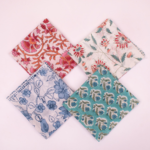 Pañuelo Multiusos de 21 Pulgadas con Estampado Artesanal, Estilo Vintage, para la Muñeca, Accesorio para el Cabello, 100% Algodón, con Diseño Floral, Pañuelo de Bolsillo - Product Image 5