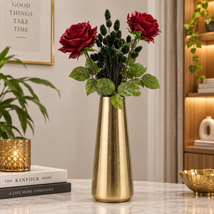 Vase à fleurs en laiton fait main |   Vase décoratif en métal pour la décoration de la maison |   Centre de table moderne |   Vases en laiton en gros pour hôtels - Product Image 4