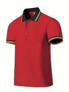 Polo de Golf Vintage para Hombre de Alta Calidad al por Mayor, Manga Corta, Tejido de Punto, Spandex, Poliéster, Antiarrugas - Product Image 3