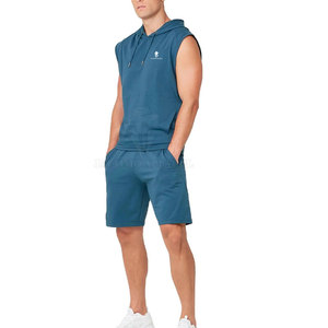 Casual Daily Wear <b>Men</b> <b>Sleeveless</b> <b>Hoodie</b> Cotton Blended Construction With Drawstring Hood And Relaxed Fit - Product Image 4