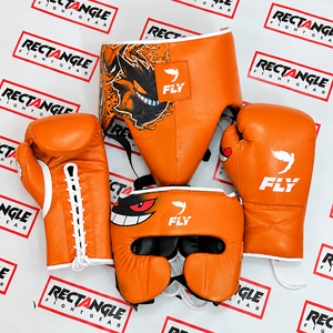 Conjunto de Equipo de Boxeo de Cuero Personalizado Fly con Guantes con Cordones y Protector de Cabeza para Adultos, Entrenamiento en Gimnasio y Sparring - Product Image 3