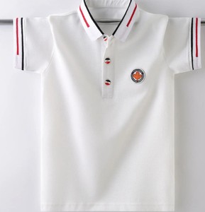 Polo tricoté décontracté à manches courtes pour enfants, en coton uni, pour garçons et filles - Product Image 2