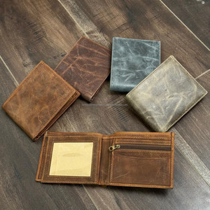 Premium RFID Blocage Grande Capacité Pleine Grain En Cuir Véritable Mince Bourse Carte Portefeuille Court Portefeuille pour Hommes Hold Cash Cartes D'identité - Product Image 5