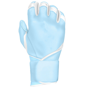 Light Blue Leather Batting Glove Right Hand Breathable <b>Hook</b> And Loop Closure For Training Unisex Adult - Product Image 2