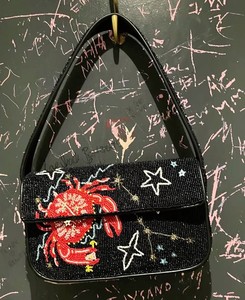 Black Seed Beaded <b>Storage</b> <b>Bag</b> Crab Embroidery Shoulder <b>Bag</b> Women Boho Seed Bead Handbag Fashion Evening Party Clutch Purse - Product Image 1